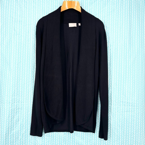 Cyrus Black Shawl Collar Long Sleeve Open Front Lightweight Cardigan, XL - Picture 11 of 15